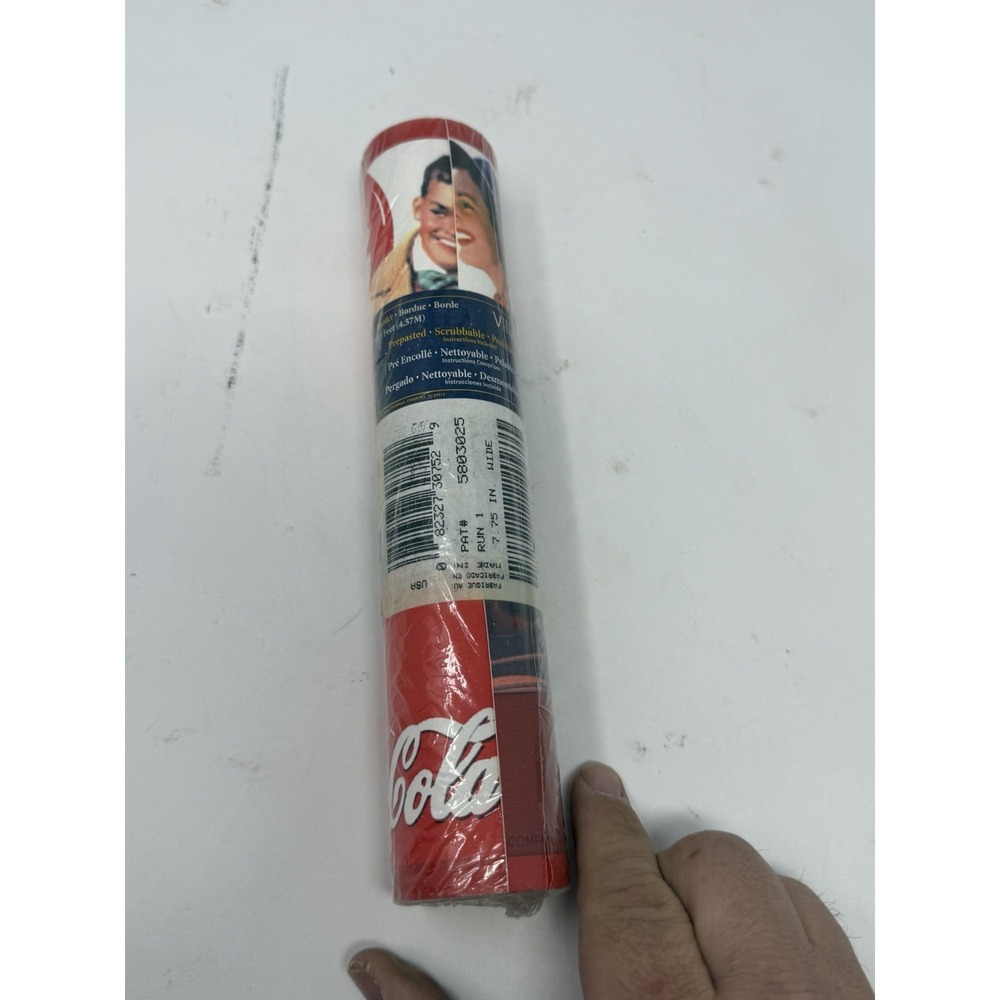 Vintage Coca-Cola Wallpaper Border Red Coke Date Night 7.75" x 15' Sealed NOS